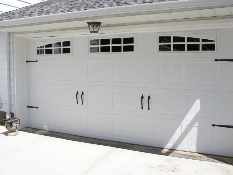 Arched-window carriage door by Green Garage Doors