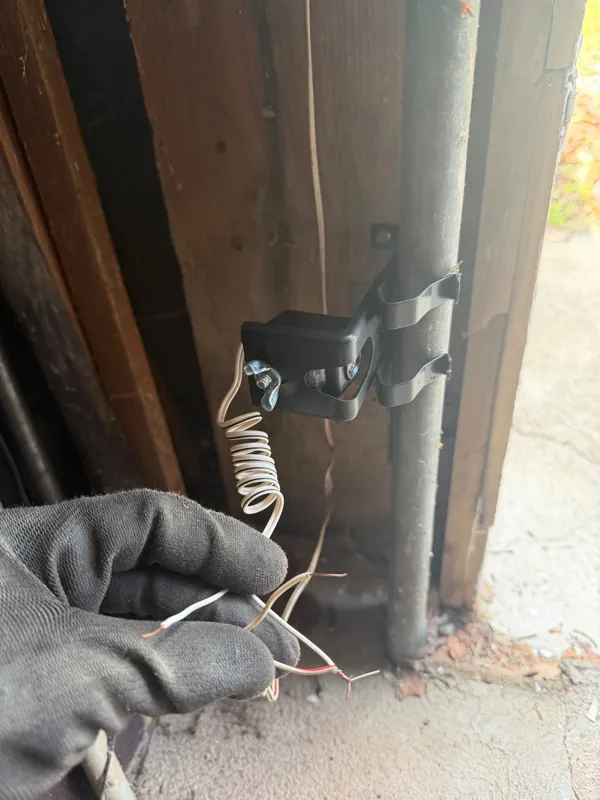 Sensor wiring by Green Garage Doors