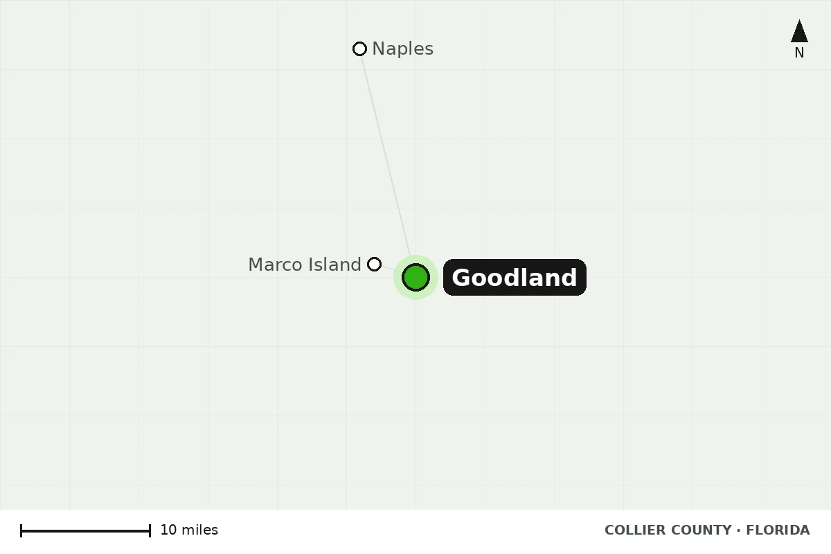 Map of Goodland, FL and nearby cities we serve