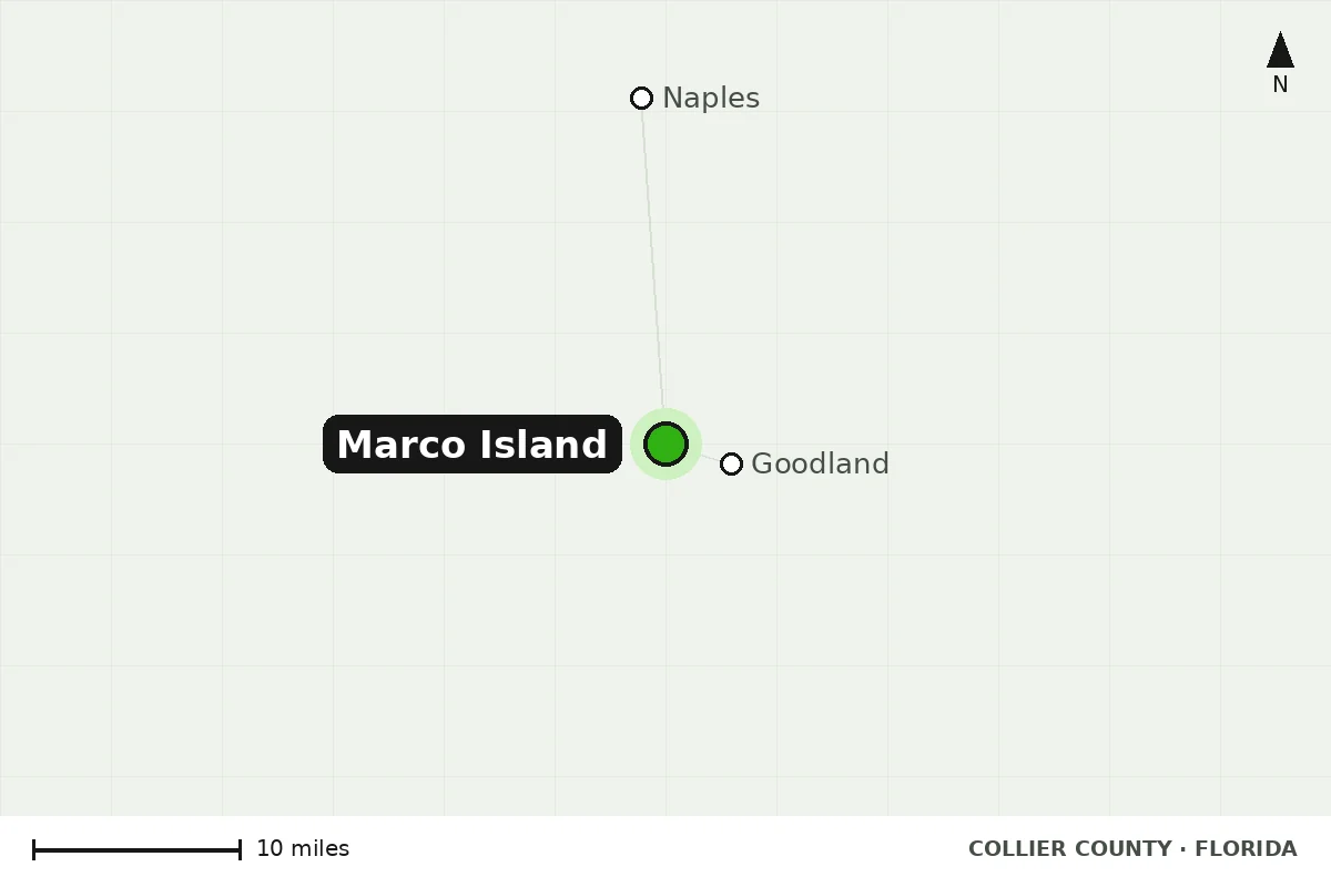 Map of Marco Island, FL and nearby cities we serve